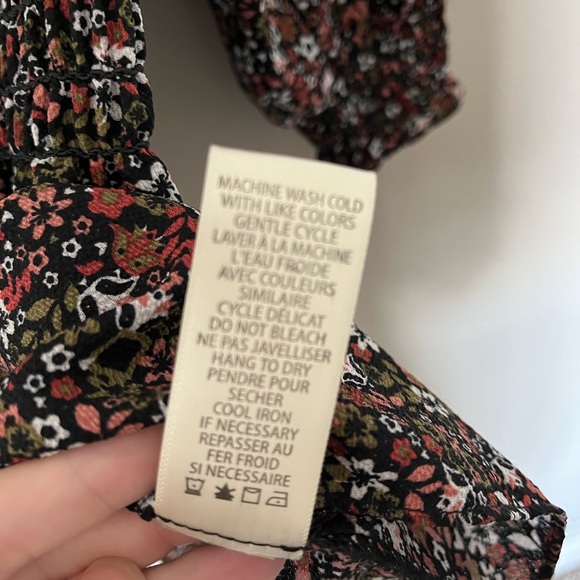 MAX Studio Floral Smocked Puff Sleeve Peplum Blouse Top | Size M - Picture 7 of 9